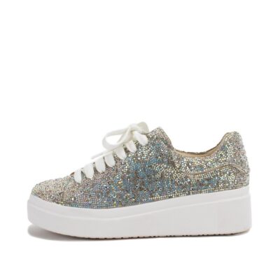 Women Yellow Box  | Eraya Rhinestone Sneaker Clear